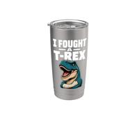Luché contra un T-Rex brazo roto dinosaurio recuperación lesión curación Vaso térmico de acero inoxidable de doble pared