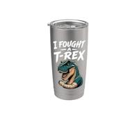 Luché contra un T-Rex brazo roto dinosaurio recuperación lesión curación Vaso térmico de acero inoxidable de doble pared
