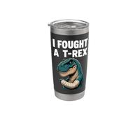 Luché contra un T-Rex brazo roto dinosaurio recuperación lesión curación Vaso térmico de acero inoxidable de doble pared