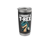 Luché contra un T-Rex brazo roto dinosaurio recuperación lesión curación Vaso térmico de acero inoxidable de doble pared