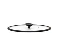 Luchetti Tapa de cristal templado con pomo de aluminio y borde de silicona (ovalada 26 x 38 cm)