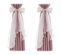 luchike 2 lazos de encaje para cortina de tela de hada, correas de amarre elegantes para cortinas de encaje, cuerda para casa, oficina, hotel, color blanco