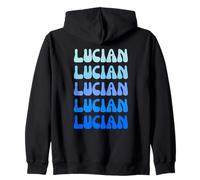 Lucian Retro Name Stack Design Sudadera con Capucha