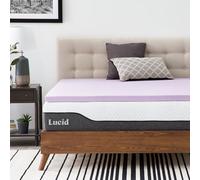 LUCID Cubrecolchón de Espuma viscoelástica con infusión de Lavanda de 2 Pulgadas, diseño ventilado, tamaño Individual XL