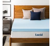 LUCID Cubrecolchón de Espuma viscoelástica de Gel ventilado de 3 Pulgadas, Individual XL