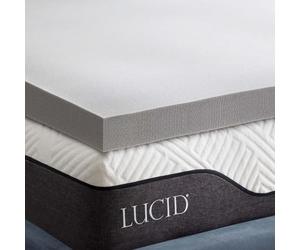 LUCID Sobrecolchon viscoelastico 150x200 cm | Con partículas de Carbón de Bambú | Grosor 7 cm |Topper para colchon