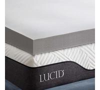 LUCID Sobrecolchon viscoelastico 90x200 cm | Con partículas de Carbón de Bambú | Grosor 10 cm |Topper para colchon