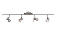 Lucide 18901/24/12 Bikko Spot IP44 - Lámpara de techo con 4 focos (metal, incluye 4 bombillas GU10, 35 W), color cromado mate