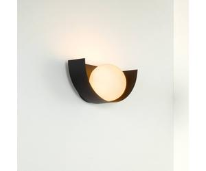 Lucide Aplique Benni, pantalla esférica de vidrio, negro True