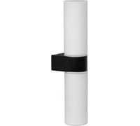 Lucide Aplique de baño 2 luces en vidrio negro y blanco 29cm