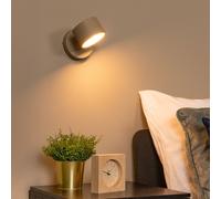 Lucide Aplique de pared LED Gian, color topo, ancho 11 cm, metal EC:EPREL:2150237