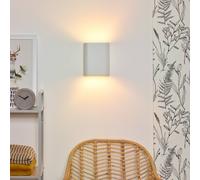 Lucide Aplique de pared OVALIS, blanco, altura 20 cm, metal, luz hacia arriba/abajo,