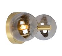Lucide Aplique Tycho, 2 luces, oro/gris humo