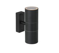 LUCIDE ARNE-LED - Foco de pared/Lámpara de pared Dentro/Fuera - Ø 6,3 cm - LED - GU10-2x5W 2700K - IP44 - Negro