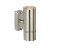 LUCIDE ARNE-LED - Lámpara de pared Dentro/Fuera - Ø 6,3 cm - LED - GU10-2x5W 2700K - IP44 - Cromo mate