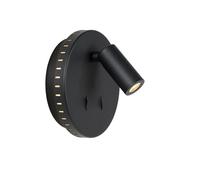 LUCIDE BENTJER - Lámpara de cabecera/Lámpara de pared - Ø 14 cm - LED - 3000K - Negro