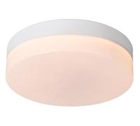 LUCIDE BISKIT - Lámpara de techo Baño - Ø 23 cm - LED - 1x12W 2700K - IP44 - Sensor movimiento & día/noche - Blanco