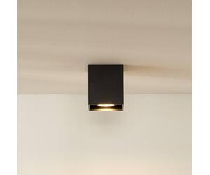 Lucide Bodi downlight de techo, angular, negro, GU10, 1 luz, aluminio
