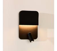 Lucide Boxer Aplique de pared LED con foco, negro True