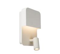 LUCIDE BOXER - Lámpara de cabecera/Lámpara de pared - LED - 3000K - Con punto de carga USB - Blanco
