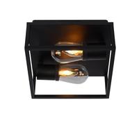 LUCIDE CARLYN - Lámpara de techo Baño - 2xE14 - IP54 - Negro