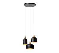 LUCIDE CHAYANNE - Lámpara colgante - Ø 30 cm - 3xE14 - Negro
