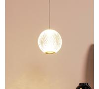 Lucide Cintra Lámpara colgante LED, Ø 14 cm, transparente/oro, acrílico EC:EPREL:1421550
