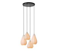LUCIDE CINZIA - Lámpara colgante - Ø 55,5 cm - 4xE27 - Blanco