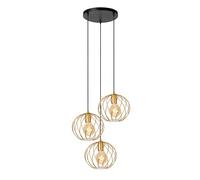 LUCIDE DANZA - Lámpara colgante - Ø 50 cm - 3xE27 - Oro mate/Latón