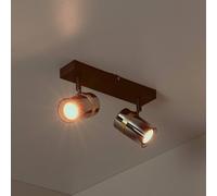 Lucide Downlight Upton, longitud 26 cm, negro/gris humo, 2 luces.