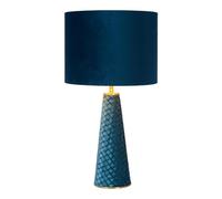 LUCIDE EXTRAVAGANZA VELVET - Lámpara de mesa - Ø 25 cm - 1xE27 - Turquesa