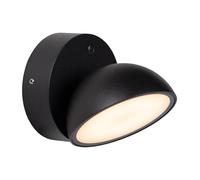 LUCIDE FINN - Lámpara de pared Dentro/Fuera - LED - 1x12W 3000K - IP54 - Sensor día/noche - Negro