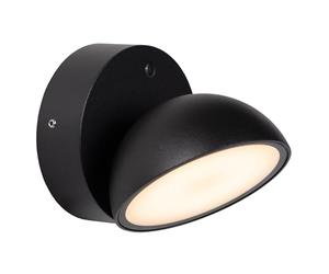 LUCIDE FINN - Lámpara de pared Dentro/Fuera - LED - 1x12W 3000K - IP54 - Sensor día/noche - Negro
