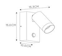 Lucide Foco de pared de exterior Taylor Sensor, 1 luz blanco