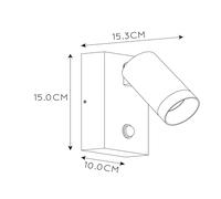 Lucide Foco de pared de exterior Taylor Sensor, 1 luz negro