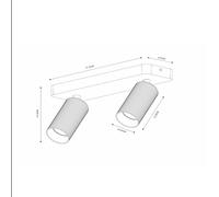 Lucide Foco de techo Clubs, 2 luces, blanco