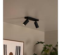 Lucide Foco de techo Clubs, 2 luces, negro