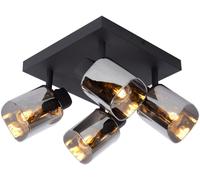 Lucide Foco de techo Alion, gris humo, 4 luces