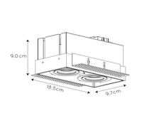Lucide Foco Trimless, 2 luces, negro
