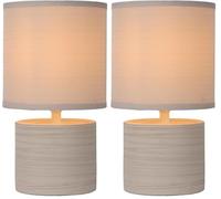 LUCIDE GREASBY - Lámpara de mesa - Ø 14 cm - 1xE14 - Beige (Paquete de 2)