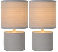LUCIDE GREASBY - Lámpara de mesa - Ø 14 cm - 1xE14 - Gris (Paquete de 2)