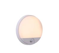 LUCIDE HUPS IR - Lámpara de pared Dentro/Fuera - Ø 21 cm - LED - 1x10W 3000K - IP54 - Sensor movimiento - Blanco