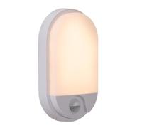 LUCIDE HUPS IR - Lámpara de pared Dentro/Fuera - LED - 1x10W 3000K - IP54 - Sensor movimiento & día/noche - Blanco