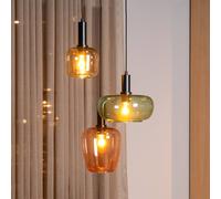 Lucide Ilona lámpara colgante, cristal, multicolor, Ø 30 cm, 3 luces