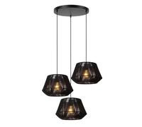 LUCIDE JESSICA - Lámpara colgante - Ø 35,5 cm - 3xE27 - Negro
