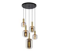 LUCIDE JOANET - Lámpara colgante - Ø 66 cm - 5xE27 - Ahumado