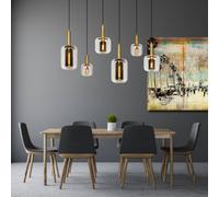 LUCIDE JOANET - Lámpara colgante - 6xE27 - Ahumado