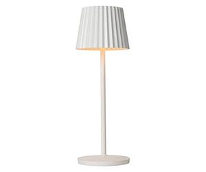 LUCIDE JUSTINE - Lampe de table Extérieur - LED Dim. - 1x2W 2700K - IP54 - Avec socle de charge par contact - Blanc