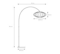 Lucide Lámpara arqueada Corina, beige, E27, 192 cm, plástico