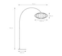 Lucide Lámpara arqueada Corina, negra, E27, 192 cm, plástico